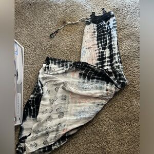 Super comfy flowy white blue black and orange hippie pants